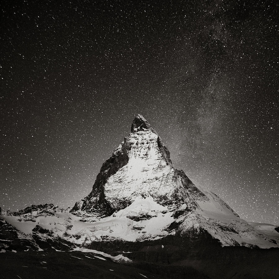 Black And White Photograph - Matterhorn Study 2, Switzerland, 2014 by Ronnie Behnert