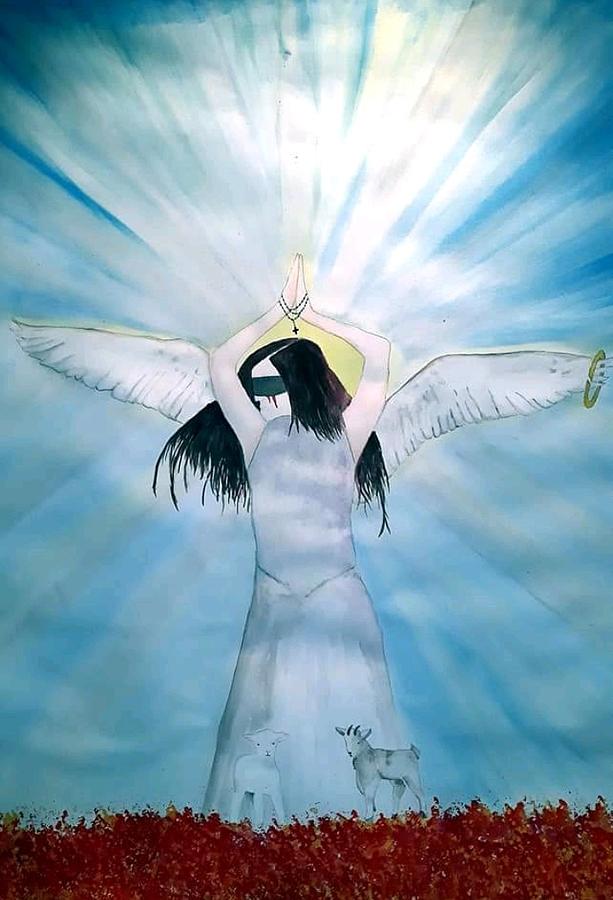 Angel Painting - Matthew   twenty five   thirty one by Cheri H