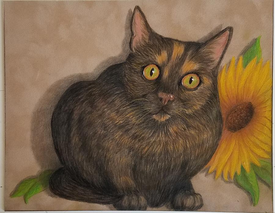 Mattie the Cat Drawing by Lorraine Foster
