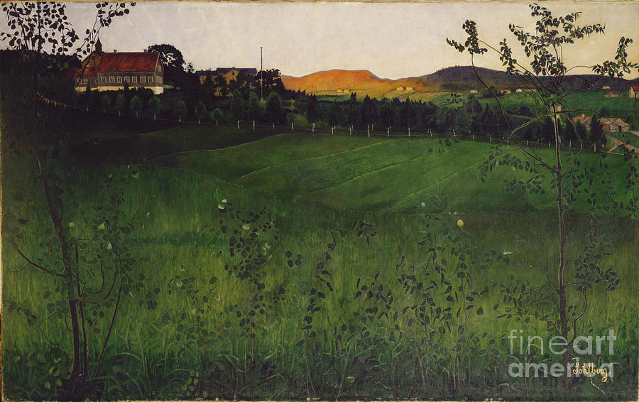 Mature field, 1891 Painting by O Vaering by Harald Sohlberg