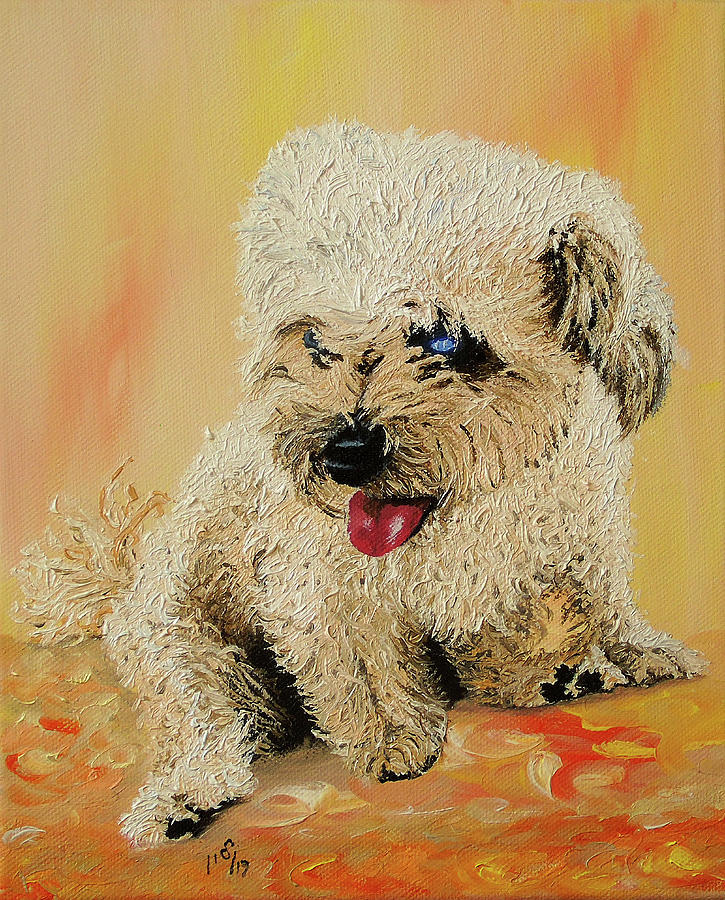 Dog Painting - Matylda 2 by Maria Woithofer