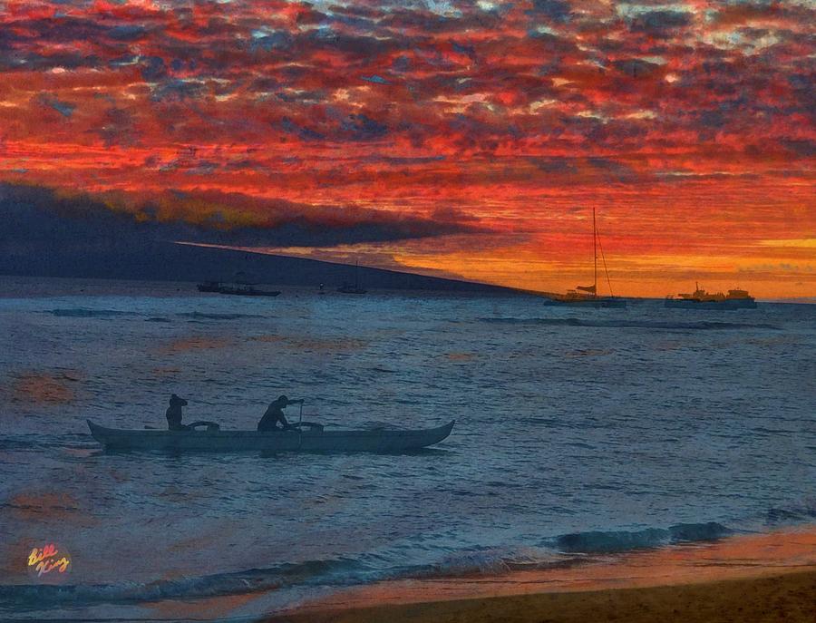 Maui Sunset Signed Digital Art by Bill King