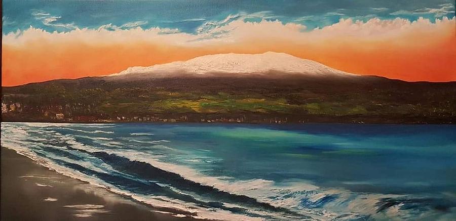 Mauna Kea in her splendor Painting by Jacky Waiau