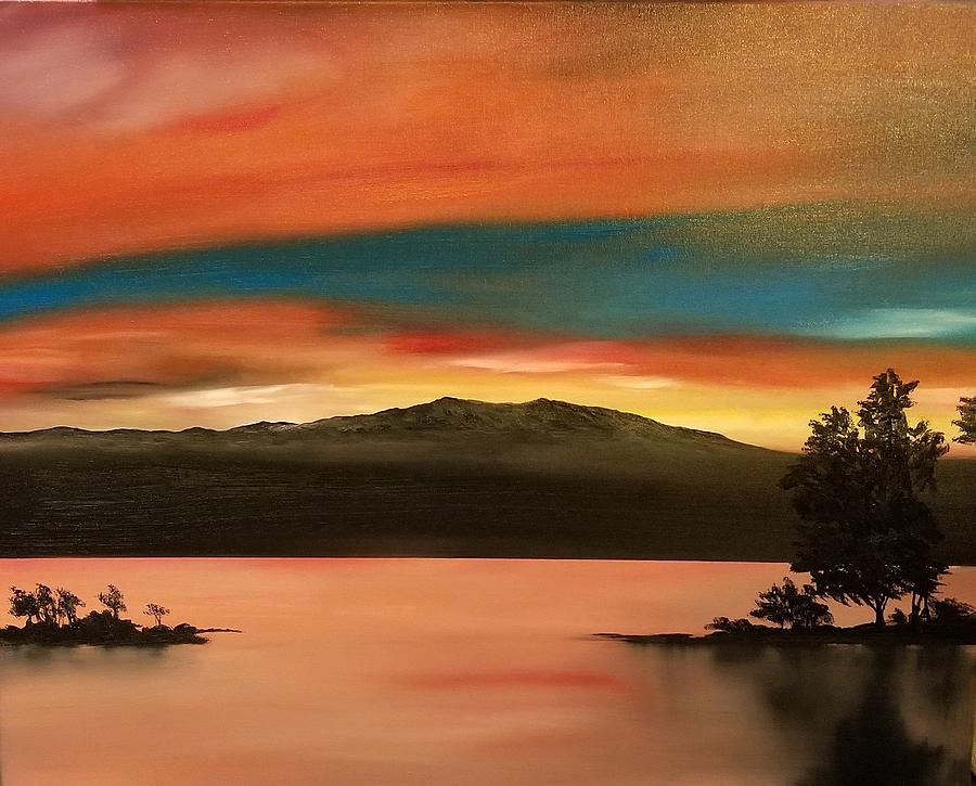 Mauna Kea in Silhouette Painting by Jacky Waiau - Fine Art America