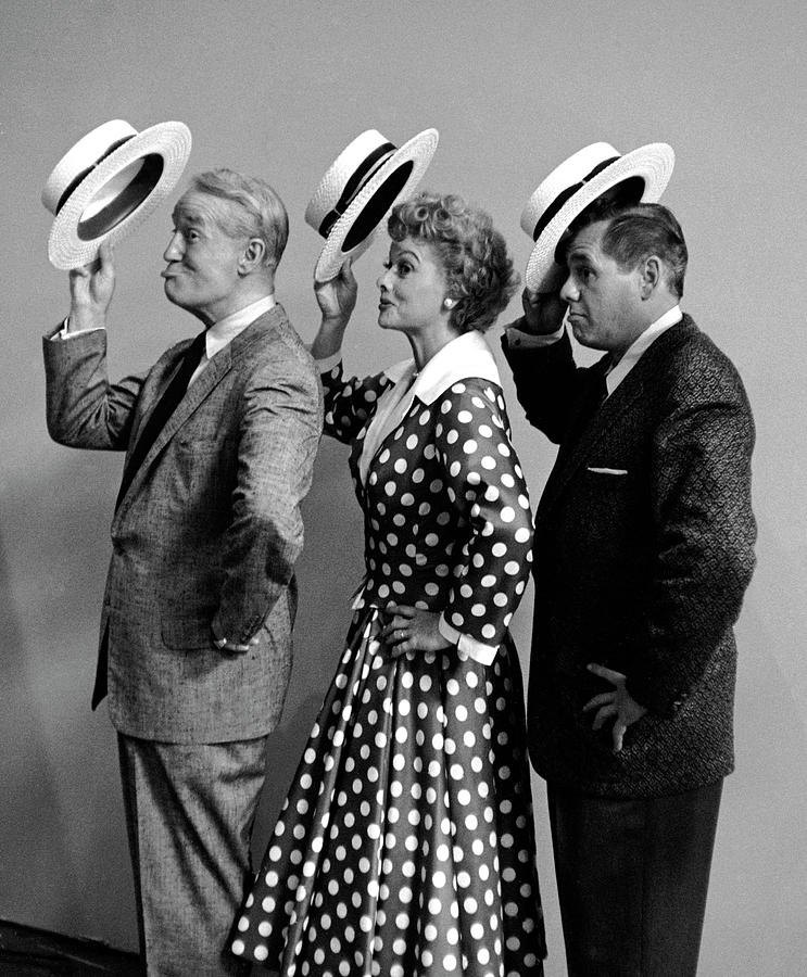 Maurice Chevalier, Desi Arnaz, and Lucille Ball Photograph by Leonard McCombe
