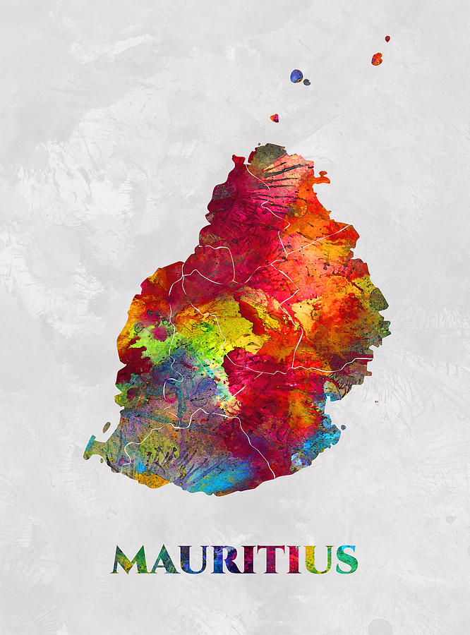 Mauritius Map Artist Singh Mixed Media By Artguru Official Maps Fine Art America 6393