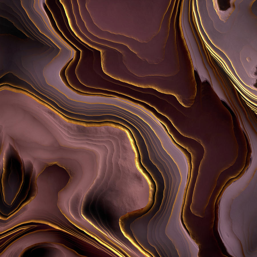 Abstract Digital Art - Mauve Agate Abstract by Spacefrog Designs