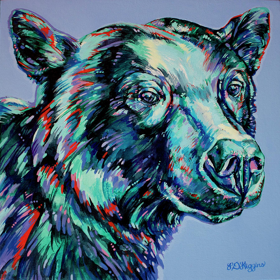 Mauve Bear Painting by Derrick Higgins