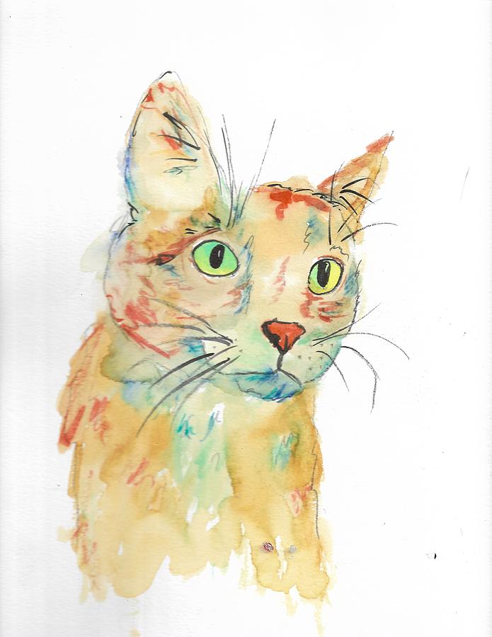Cat Painting - Max by Heather Burbridge