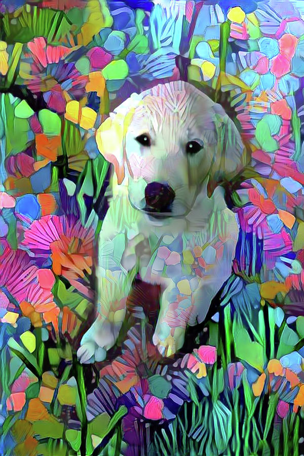 Max in the Garden Digital Art by Peggy Collins