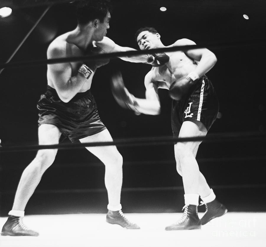 Max Schmeling And Joe Louis In Boxing Photograph by Bettmann Max Schmeling And Joe Louis In Boxing Photograph by Bettmann