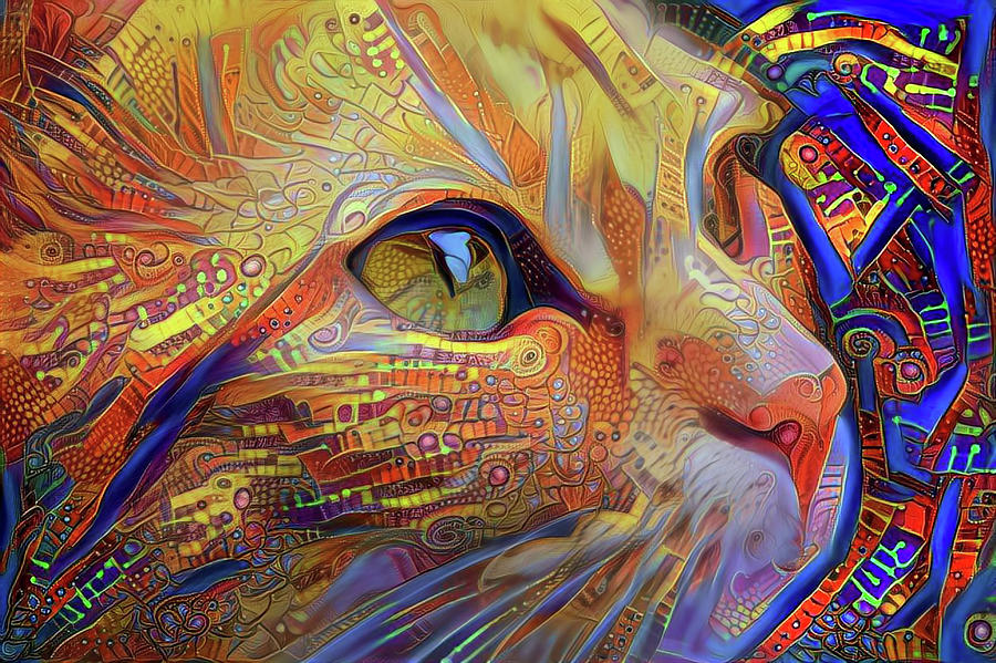 Cat Digital Art - Max the Ginger Cat by Peggy Collins