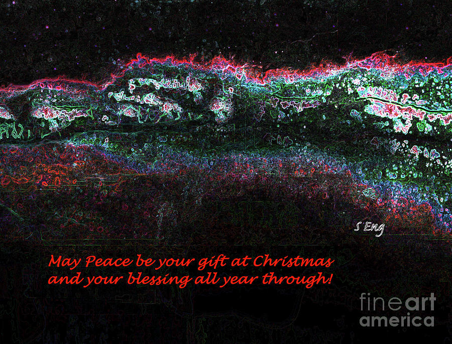 May Peace be Your Gift Christmas Card 300 Mixed Media by Sharon Williams Eng