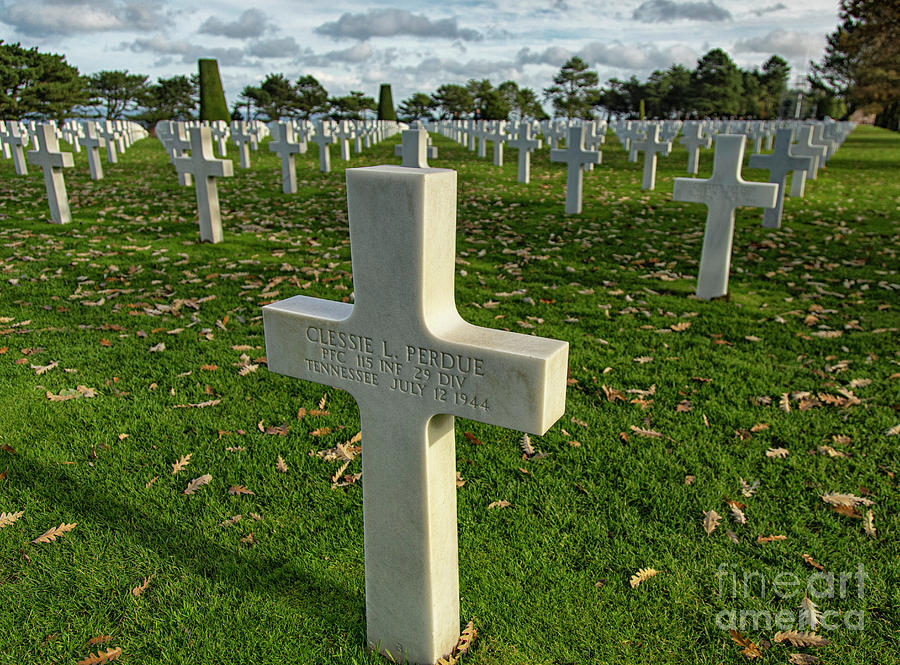 May They Rest In Peace American Cemetery and Memorial Omaha Beach Normandy France  Photograph by Wayne Moran