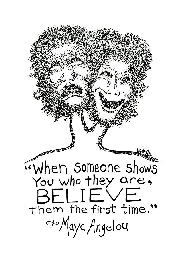 Pen And Ink Illustration Drawing - Maya Angelou Tree Drawing 2 by Rick Frausto Pen And Ink Illustration Drawing - Maya Angelou Tree Drawing 2 by Rick Frausto
