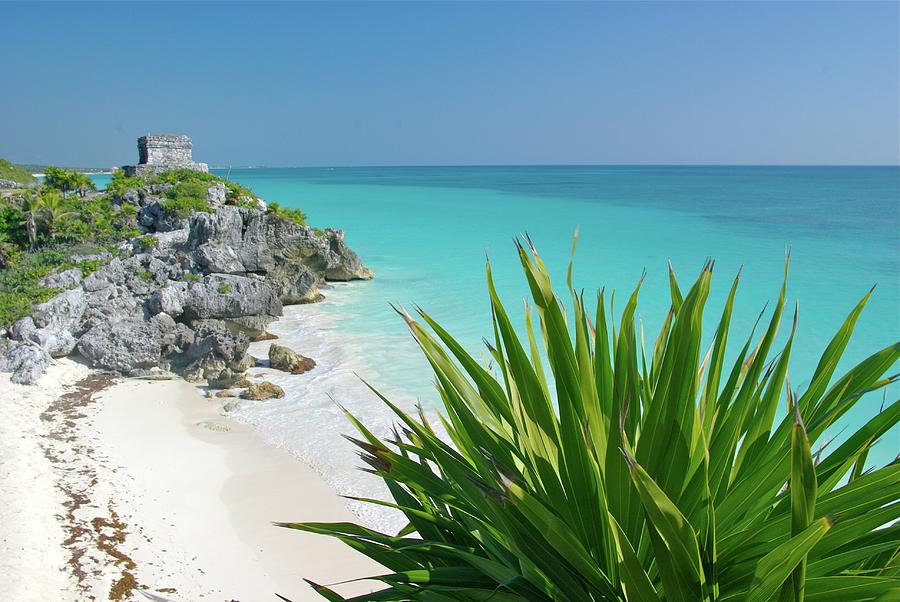 Mayan Ruins At The Beach In Tulum Photograph by Adam Baker