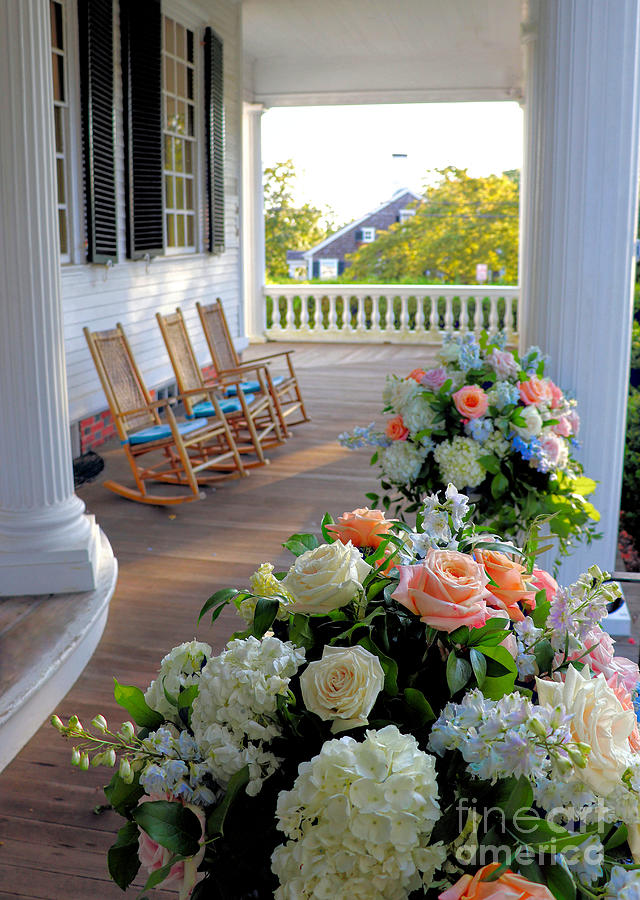 Mayflower Society House front porch Photograph by Janice Drew