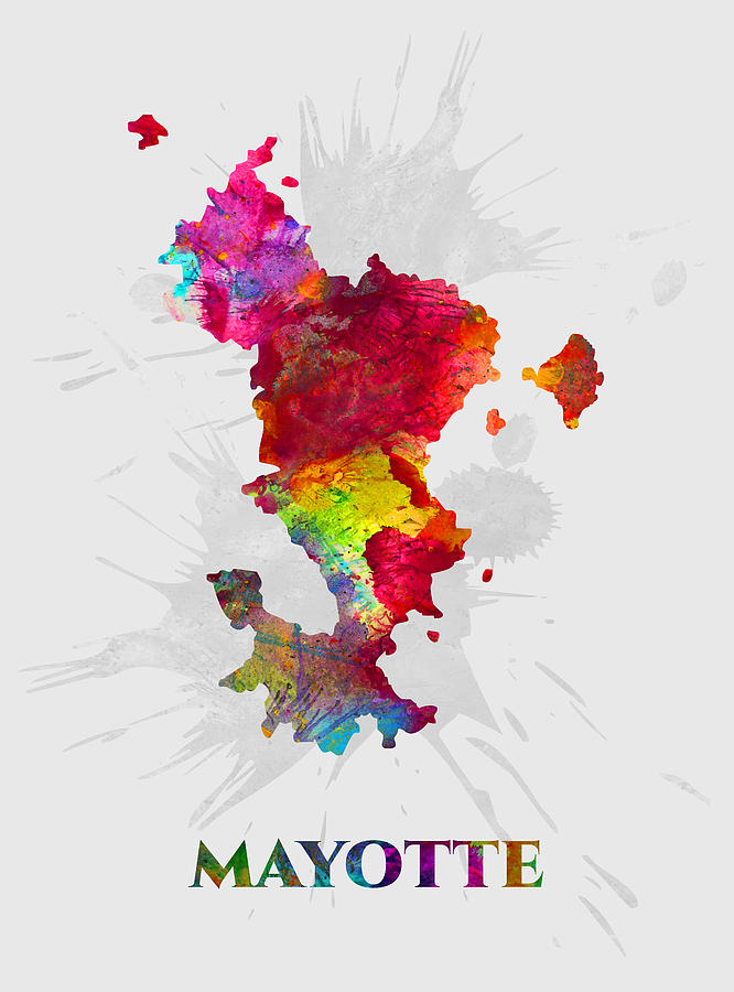 Mayotte Map Artist Singh Mixed Media By Artguru Official Maps 1173