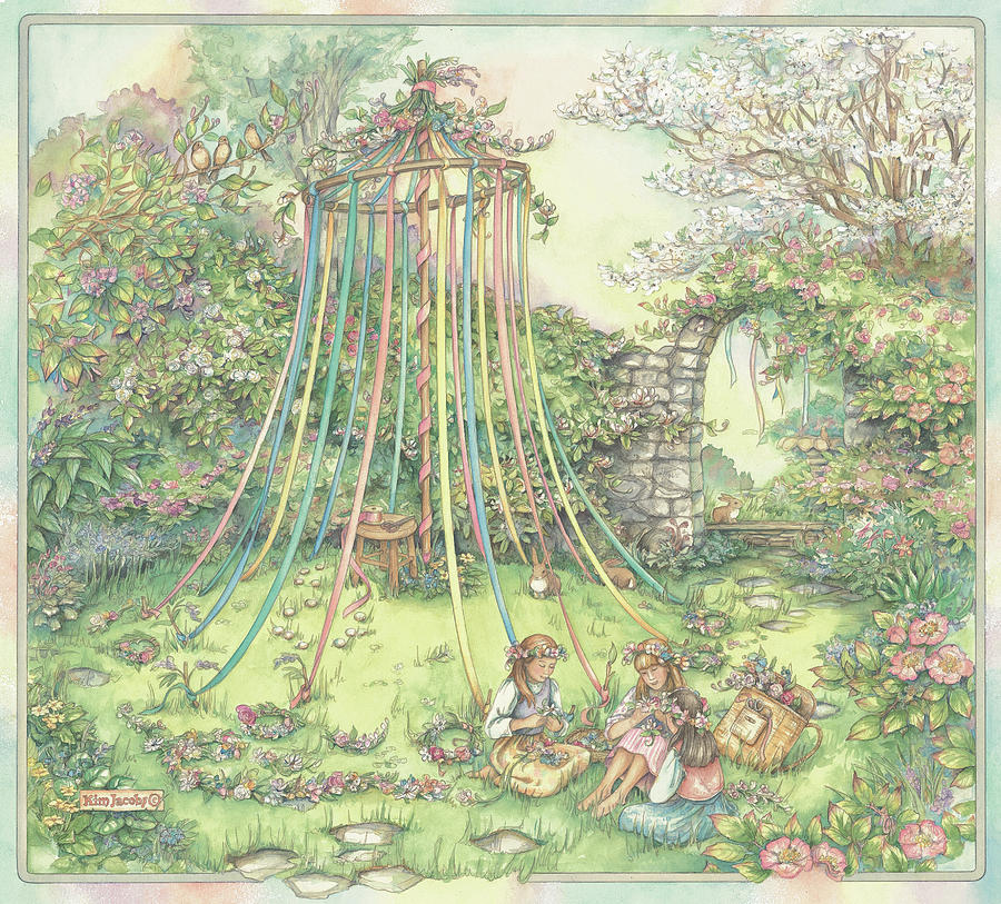 Flower Painting - Maypole In The Glade by Kim Jacobs