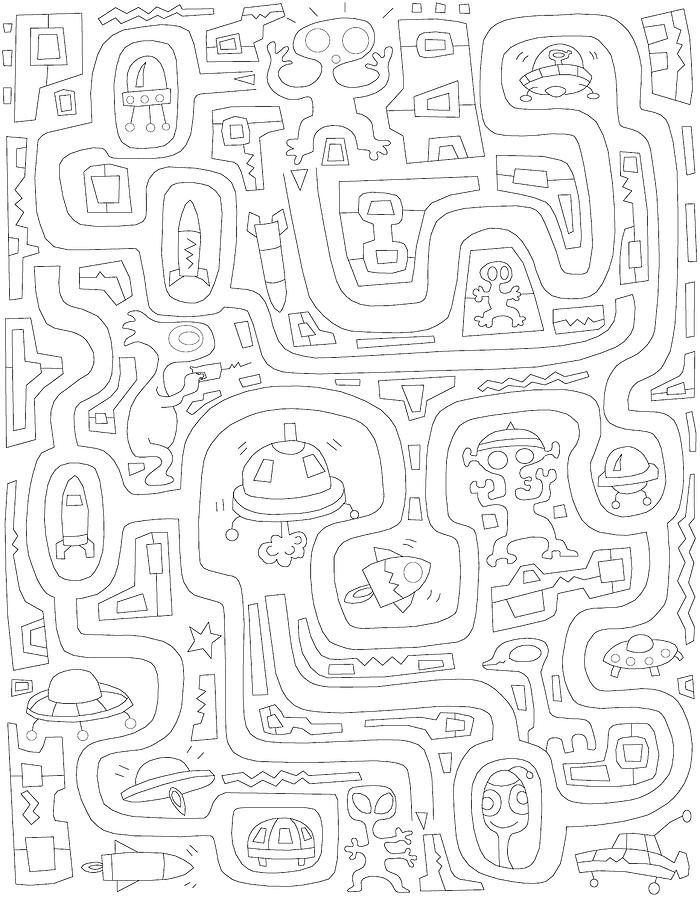Alien Digital Art - Maze Aliens Ufos 1 by Miguel Balb?s