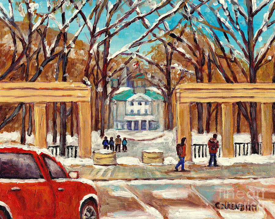 Mcgill University College Campus Painting For Sale Roddick Gates Rue Sherbrooke G Venditti Cityscene Painting by Grace Venditti