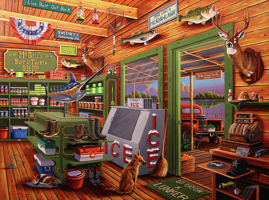 Sports Painting - Mcgills Bait And Tackle by Geno Peoples