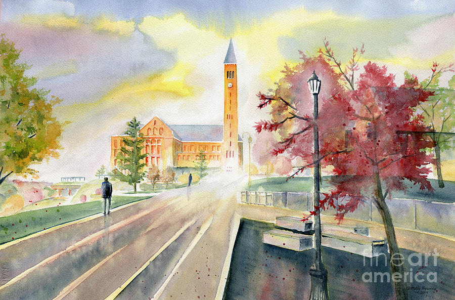 McGraw Tower - Cornell University Painting by Melly Terpening