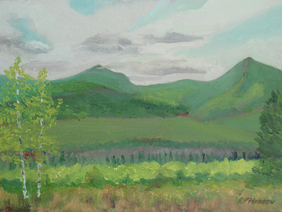 McKenzie Mt Range From Harriotsville Cemetary Painting by Robert P Hedden