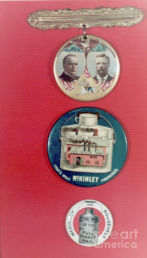 Mckinley And Roosevelt Campaign Buttons Photograph by Bettmann