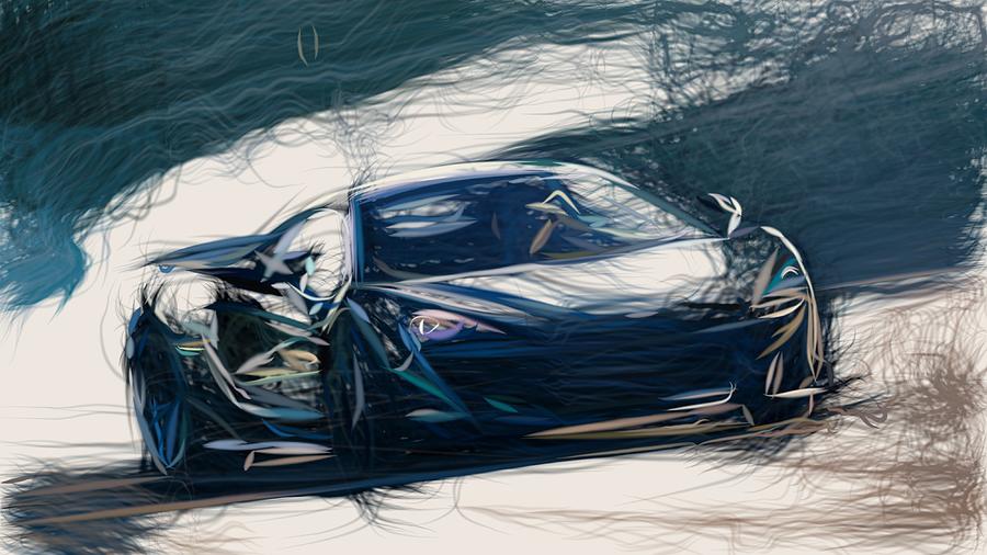 McLaren 600LT1 Drawing Digital Art by CarsToon Concept