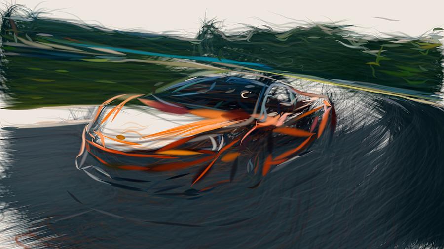 McLaren 600LT2 Drawing Digital Art by CarsToon Concept