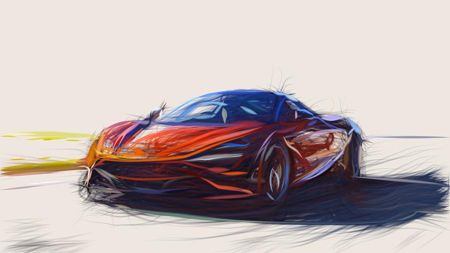 McLaren 720S Drawing Digital Art by CarsToon Concept