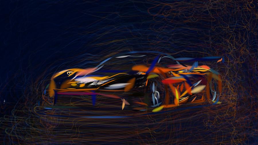 McLaren 720S GT3 Drawing Digital Art by CarsToon Concept
