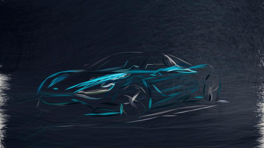 McLaren 720S Spider Drawing Digital Art by CarsToon Concept