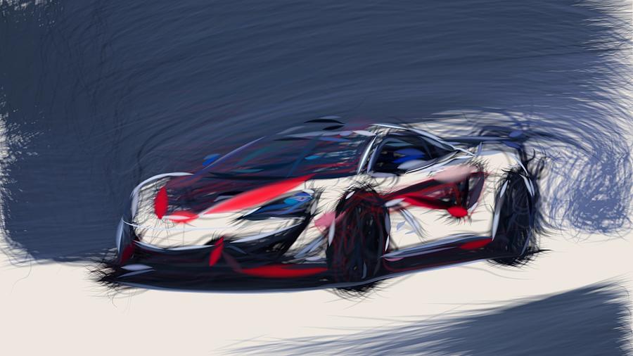 McLaren MSO X Drawing Digital Art by CarsToon Concept