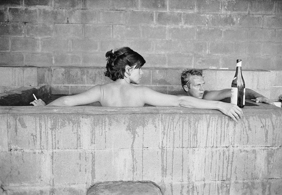 Mcqueen & Adams In Sulphur Bath Photograph by John Dominis Mcqueen & Adams In Sulphur Bath Photograph by John Dominis