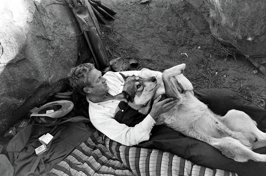 McQueen and his Dog Photograph by John Dominis