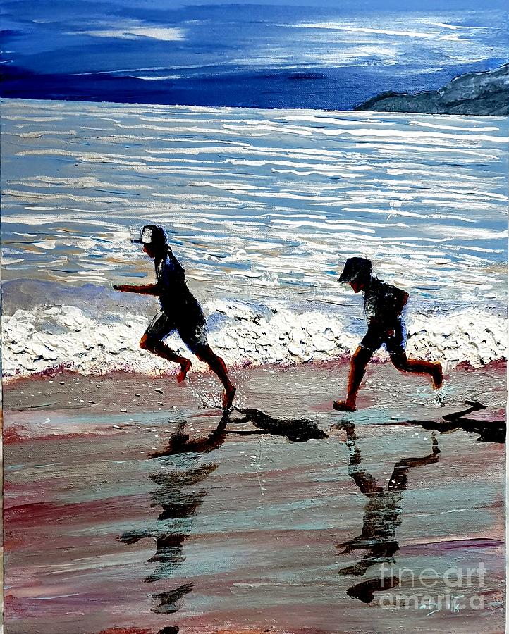 Me and my shadow love to run Painting by Eli Gross