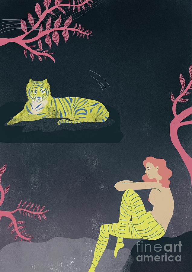Me And My Tiger Painting by Ewelina Skowronska