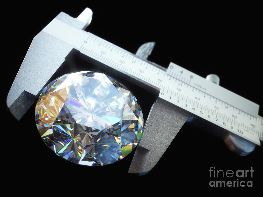 Measuring Diamond Photograph by Ktsdesign/science Photo Library