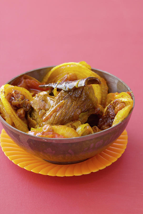 Meat And Onion Tajine Photograph by Fnot