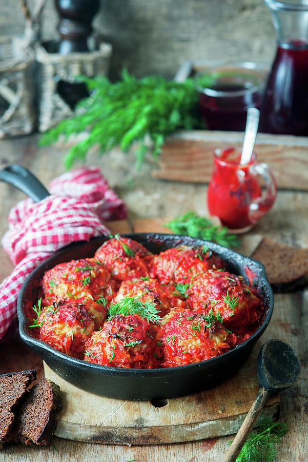 Meatballs In Tomato Sauce Photograph by Irina Meliukh