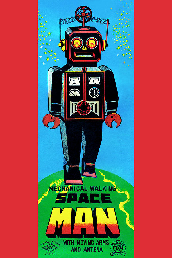 Mechanical Walking Space Man Painting by Unknown