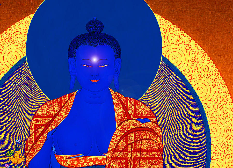 Medicine Buddha Mixed Media - Medicine Buddha Healing Light by Images of Enlightenment