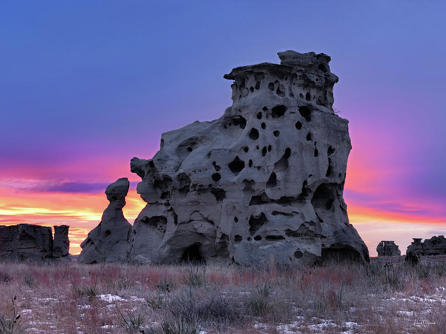 Medicine Rocks Sunset Photograph by Leland D Howard