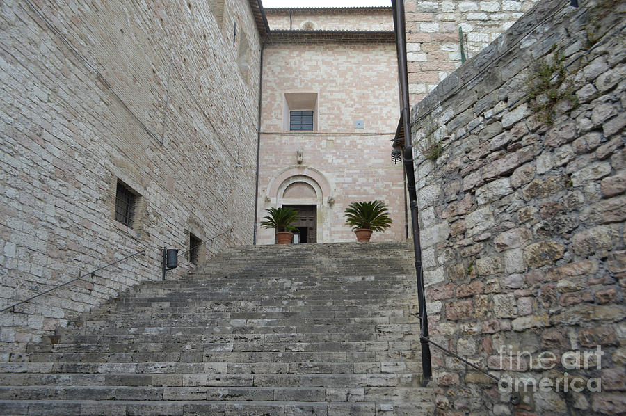 Medieval Stairs and Walls in Assisi Photograph by Aicy Karbstein