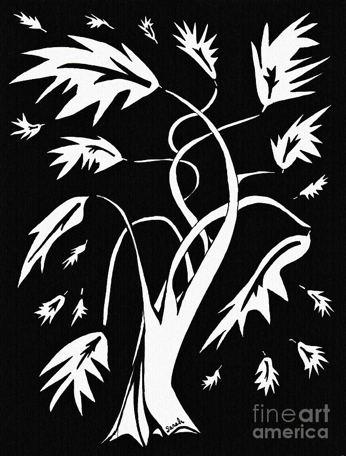 Black And White Drawing - Medieval Tree by Sarah Loft
