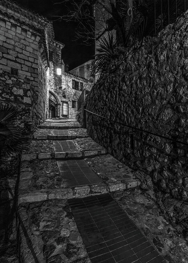 Medieval Village of Eze, Provence - Black and White - Series 15 of 16 Photograph by Carl Amoth