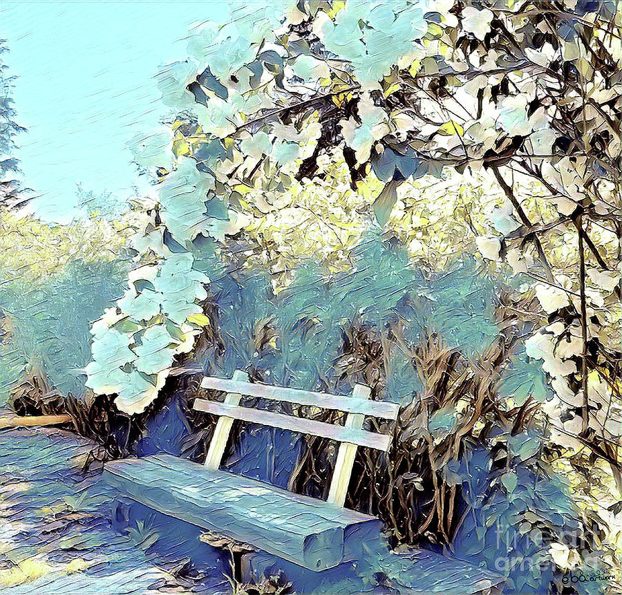 Meditation Bench Digital Art by Elaine Berger
