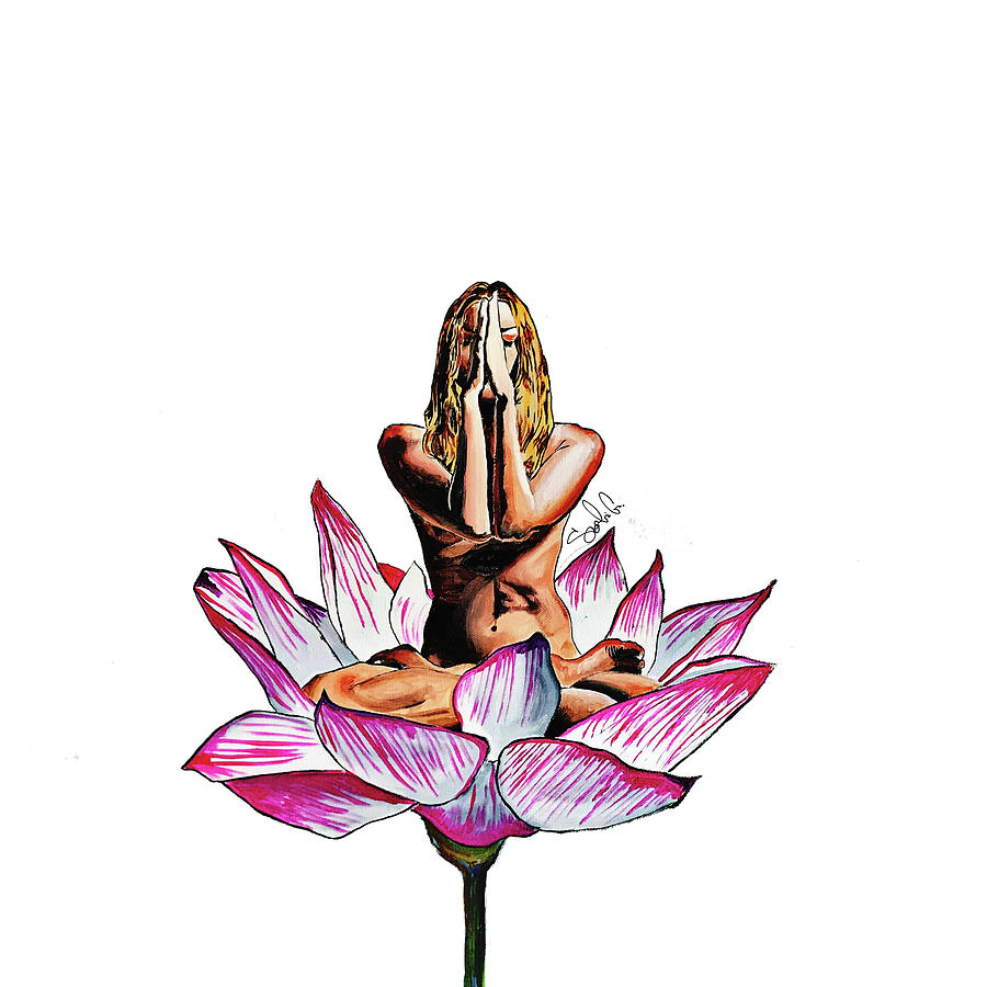 Meditation flower Painting by Sergio Gutierrez